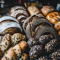 Artisan Breads Variety,  Crusty Loaves, Rolls, and Buns