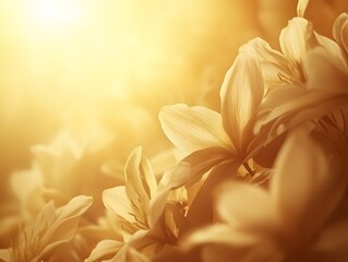 Golden Hour Flowers Close Up Soft Light Floral Bloom