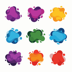 vector colorful gradient abstract shapes. liquid shapes elements. set of graphic design elements
