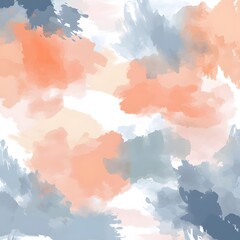 Abstract Watercolor Background Peach Blue Gray Splashes