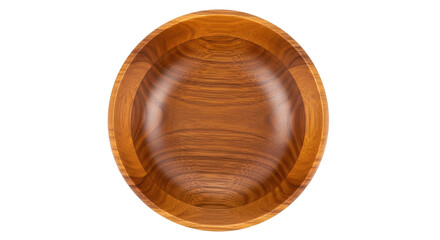 Isolated Wooden Bowl for Healthy Food Preparation and Presentation, Empty and Polished