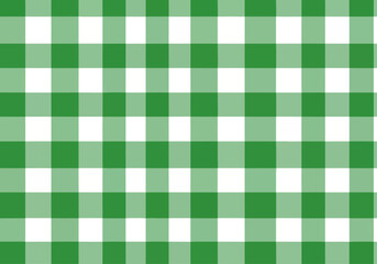 Green and white gingham fabric seamless checkered pattern texture