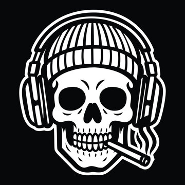Smoking Skull Beats &ndash; Halloween Vibe Illustration.
