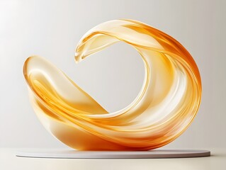 Abstract Amber Liquid Flowing Wave Swirl Design