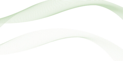 Abstract White and Green wave wide background banner modern arts pattern