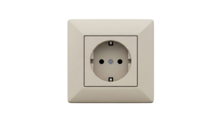 Isolated electric socket on wall, electrical outlet for home, electrical power receptacle