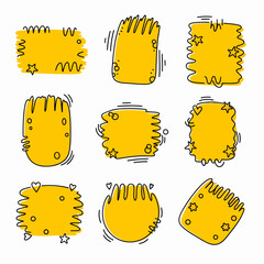 Colorful comic speech bubbles vector illustration with paint splash design elements