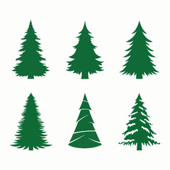 set of fir trees
