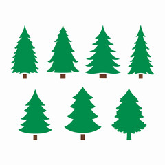 Obraz premium Set of christmas trees vector