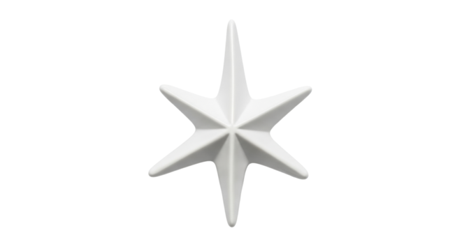 Isolated Decorative Star Ornament with Seven Points for Christmas or Celebration