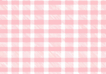 Red and white and pink and white plaid checkered fabric texture for tablecloth or textile design