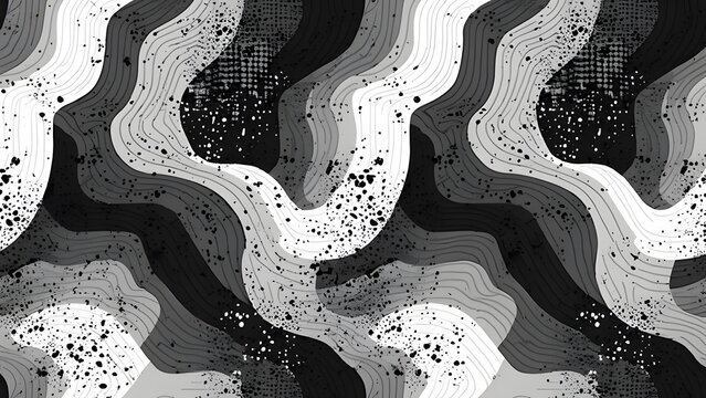 Abstract Monochrome Wave Pattern Background Grey Scale Swirls Texture