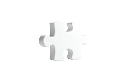 A single, isolated, glossy white puzzle piece against a black background
