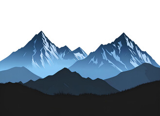 Black Silhouette Mountain Range Transparent