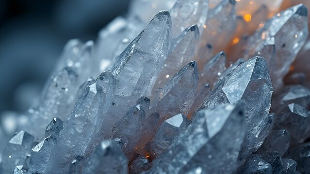 Stunning Closeup of Sparkling Crystal Cluster Macro Photography