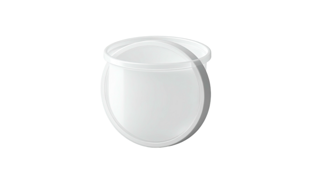 A digital illustration of a simple, white, open-topped container against black - Powered by Adobe