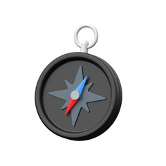 Detailed 3D compass icon symbolizing navigation and direction.