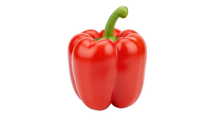 Isolated red bell pepper or capsicum with stem, fresh from farm, full of vitamins