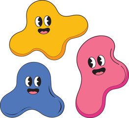 Obraz premium Organic blob shapes on transparent background