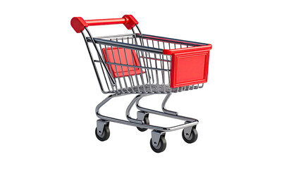 3D rendered, isolated shopping cart on a black background