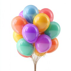colorful balloons isolated on white