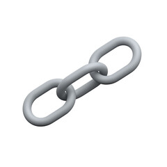 3D link chain icon symbolizing connection and hyperlinking.