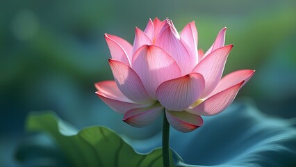 Obraz premium Stunning Pink Lotus Flower Blossom in Nature