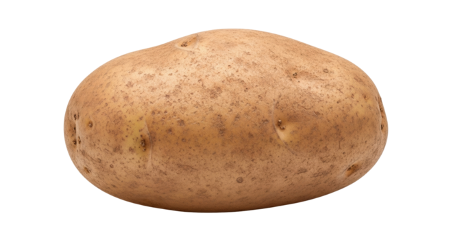 Isolated brown potato with rough skin ready to cook, farm fresh uncooked produce