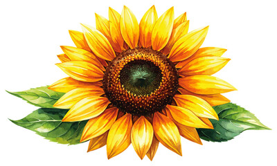 Fototapeta premium Watercolor Sunflower Bouquet. Floral Clip Art for Farmhouse or Wedding Design