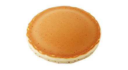 Isolated pancake for breakfast on plain background, golden delicious and sweet for dessert
