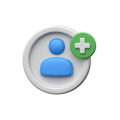 3D add a user icon for accounts, registration, or profile creation.