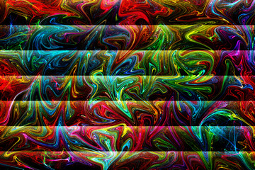 Vibrant psychedelic abstract art with swirling colors and patterns