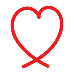 Creative Hand Drawn Heart Outline with Knot Tied Symbolizing Bound Love and Affection Design