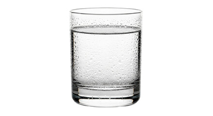 Isolated glass of cold fresh water, refreshing drink for thirst, clear and sparkling