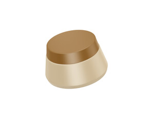 Elegant beige and brown cosmetic cream jar, luxury beauty product packaging. 3d illustration