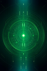 Circle green technology lines background