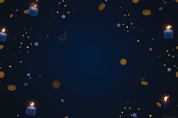 Hanukkah Candle Vector Background with Glowing Light and Soft Bokeh Sparkles
