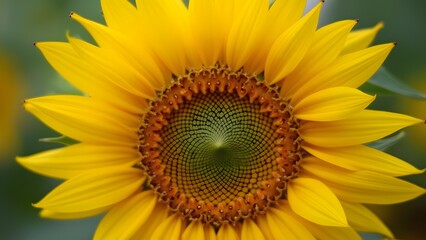 Obraz premium Vibrant Yellow Sunflower Close Up Detailed Macro Photography