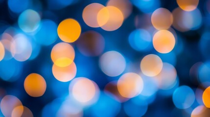 Fototapeta premium Charming Holiday Ambience with Soft Bokeh, Warm Orange and Cool Teal Lights for Festive Joy