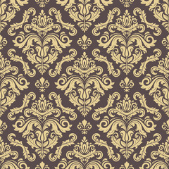 Orient classic pattern. Seamless abstract background withbrown and golden vintage elements. Orient pattern. Ornament for wallpapers and packaging