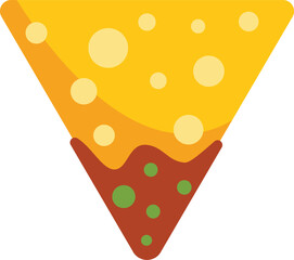 This vector illustration features a delicious plate of nachos with cheese and guacamole, perfect for representing mexican food and cuisine