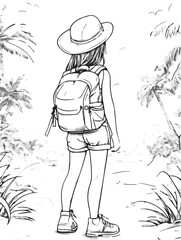 Aus der Serie: Malbuchseiten, Ferien, Urlaub