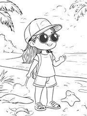 Aus der Serie: Malbuchseiten, Ferien, Urlaub