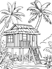 Aus der Serie: Malbuchseiten, Ferien, Urlaub