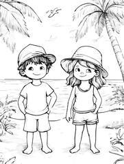 Aus der Serie: Malbuchseiten, Ferien, Urlaub