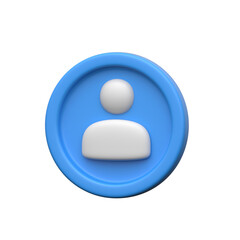 3D user icon representing account, profile, and personal data.