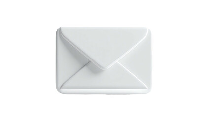 Rendered, opaque, white, rectangular envelope on a black background