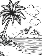 Aus der Serie: Malbuchseiten, Ferien, Urlaub