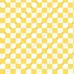 Diseño geométrico con cuadros amarillos y blancos estilo retro. Ideal para papelería, textiles, empaques o fondos gráficos vintage con un toque cálido y alegre.