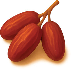 Delicious dates on a branch, a healthy snack and sweet treat perfect for Ramadan or a Middle Eastern dessert, offering natural sweetness and energy